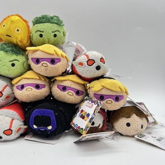 Disney Tsum Tsum Plush Lot Marvel Star Wars Hulk Black Panther Ant Man W Tags - Picture 4 of 5